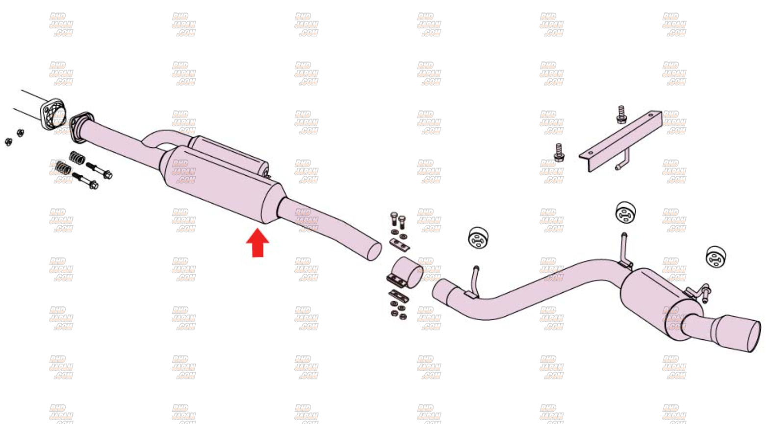 Fujitsubo A - RM Exhaust Muffler Stainless Single Outlet Main Pipe
